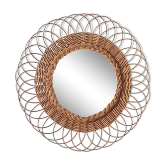 Rattan mirror D 45cm