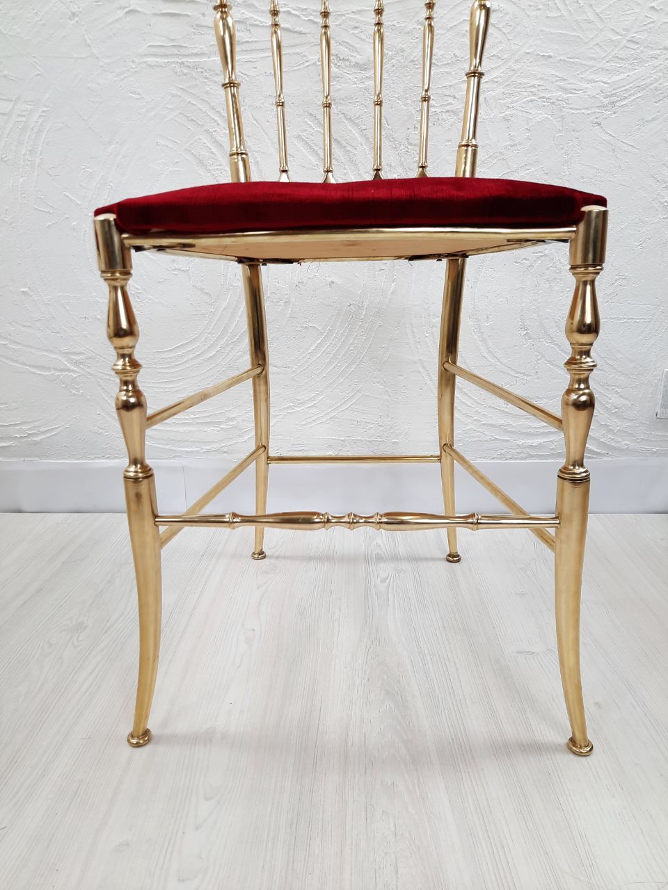 Pair of chiavarine chairs, brass
