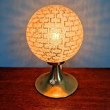 Space Age brass and textured glass table lamp, 1970s