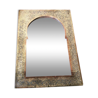 Golden brass mirror