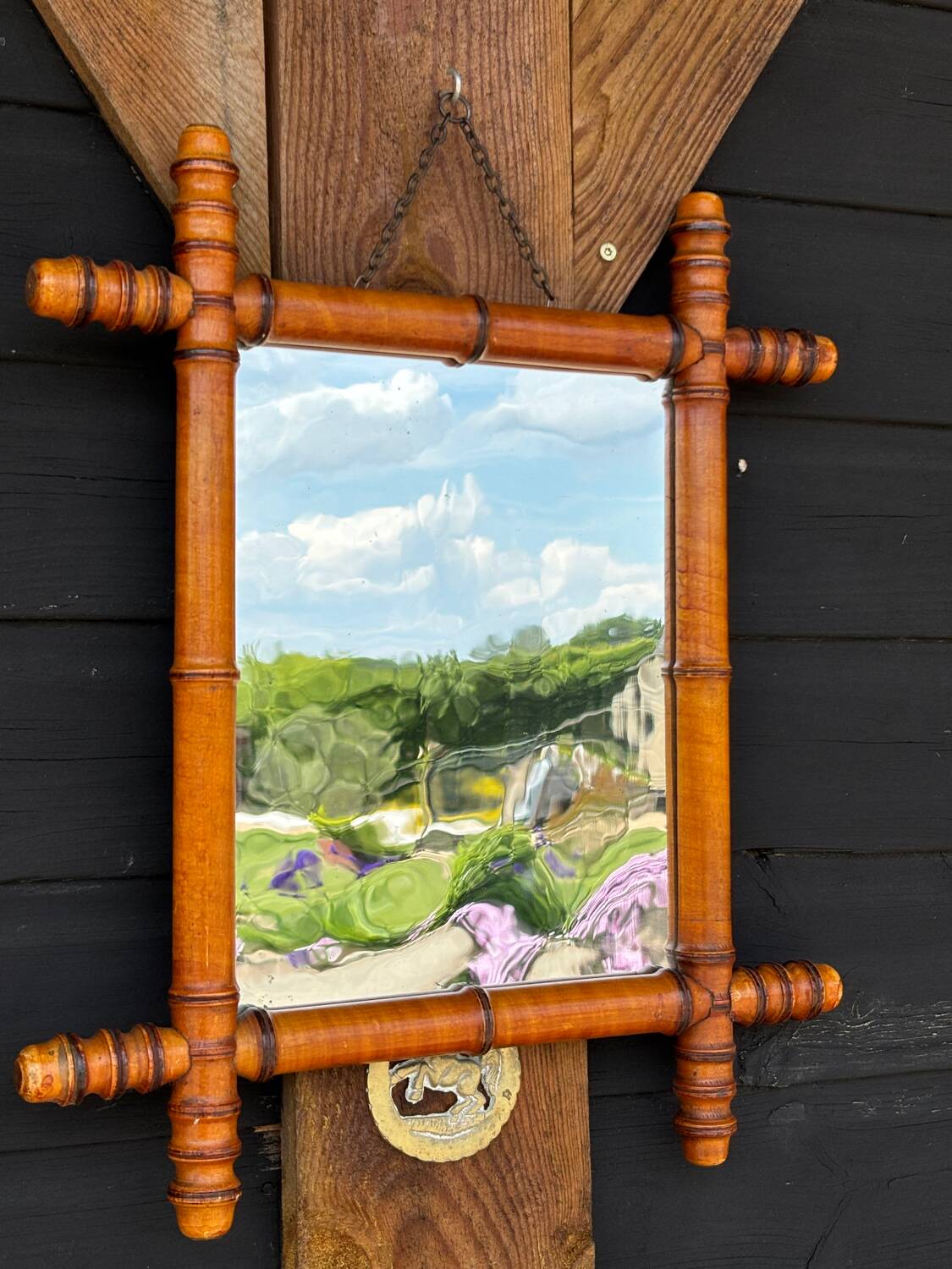 Vintage bamboo mirror