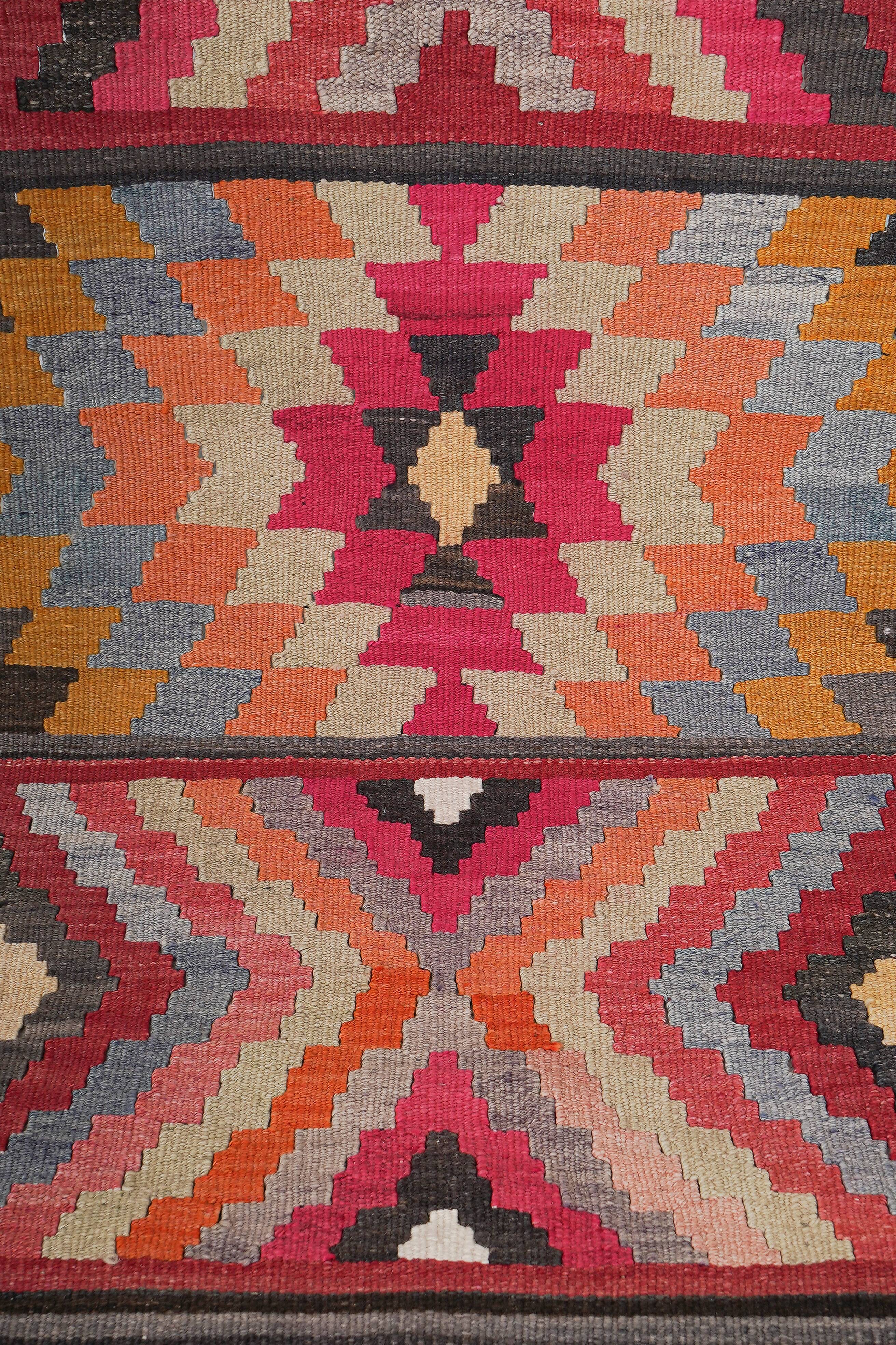 Vintage Turkish Oushak Handwoven Rug 78x378 cm
