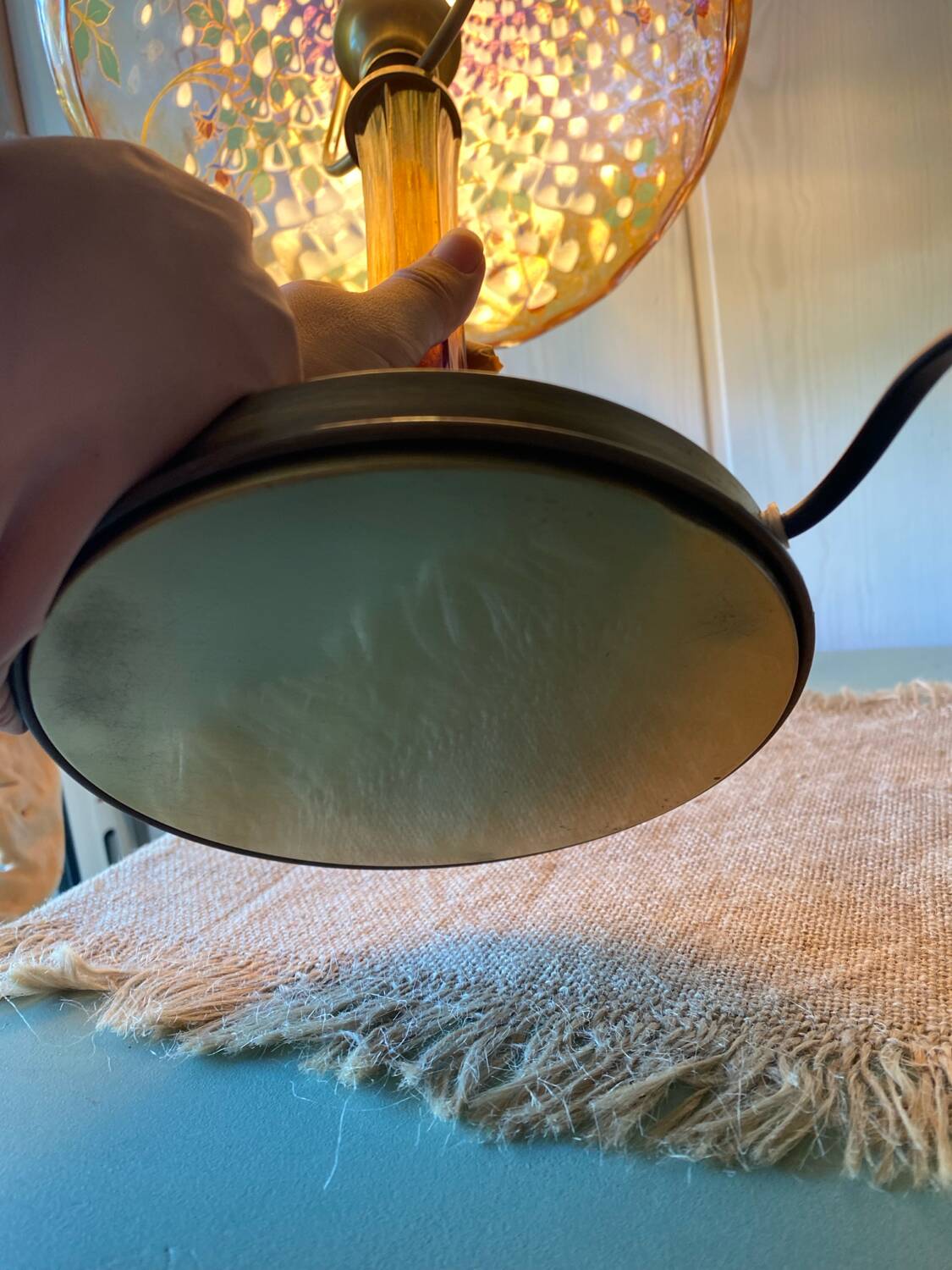 Art Nouveau style glass lamp