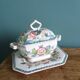 Sugar or mustard bowl Anfora Agueda hand painted ceramic Portugal
