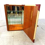 Italian Goatskin Book Shaped Dry Bar Cabinet by Aldo Tura, 1950s