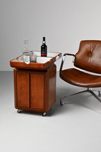 Teak Fliptop Bar Cart