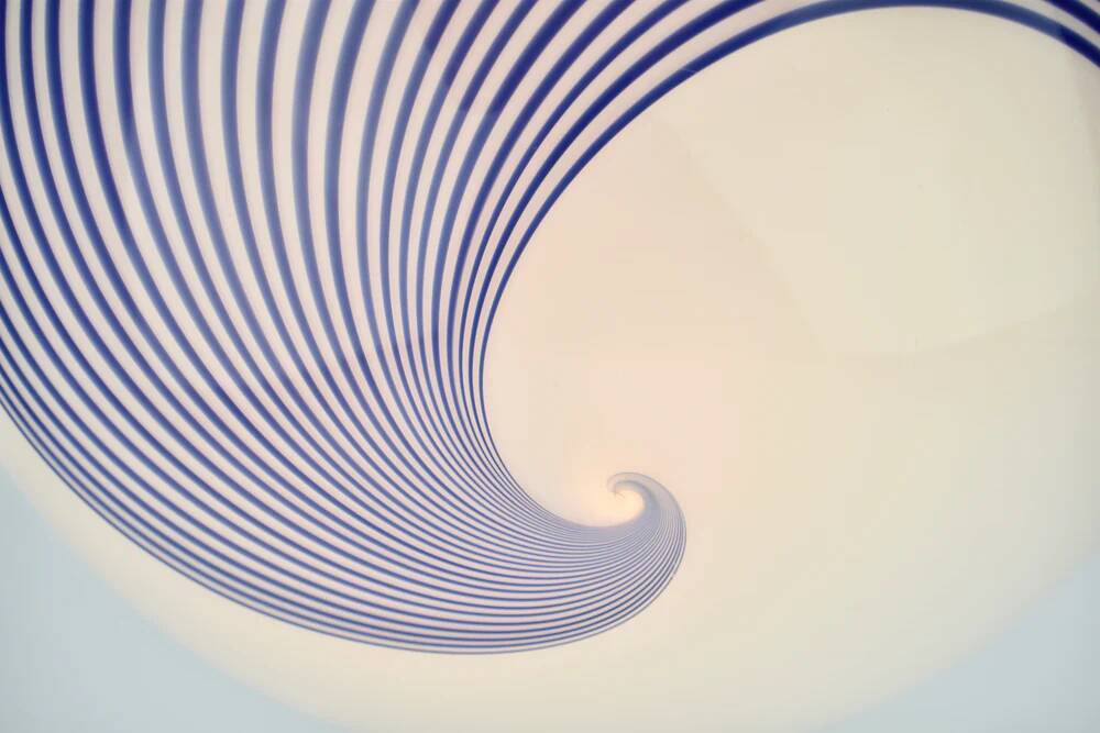 Vintage Murano glass cobalt blue swirl flush mount