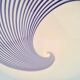 Vintage Murano glass cobalt blue swirl flush mount