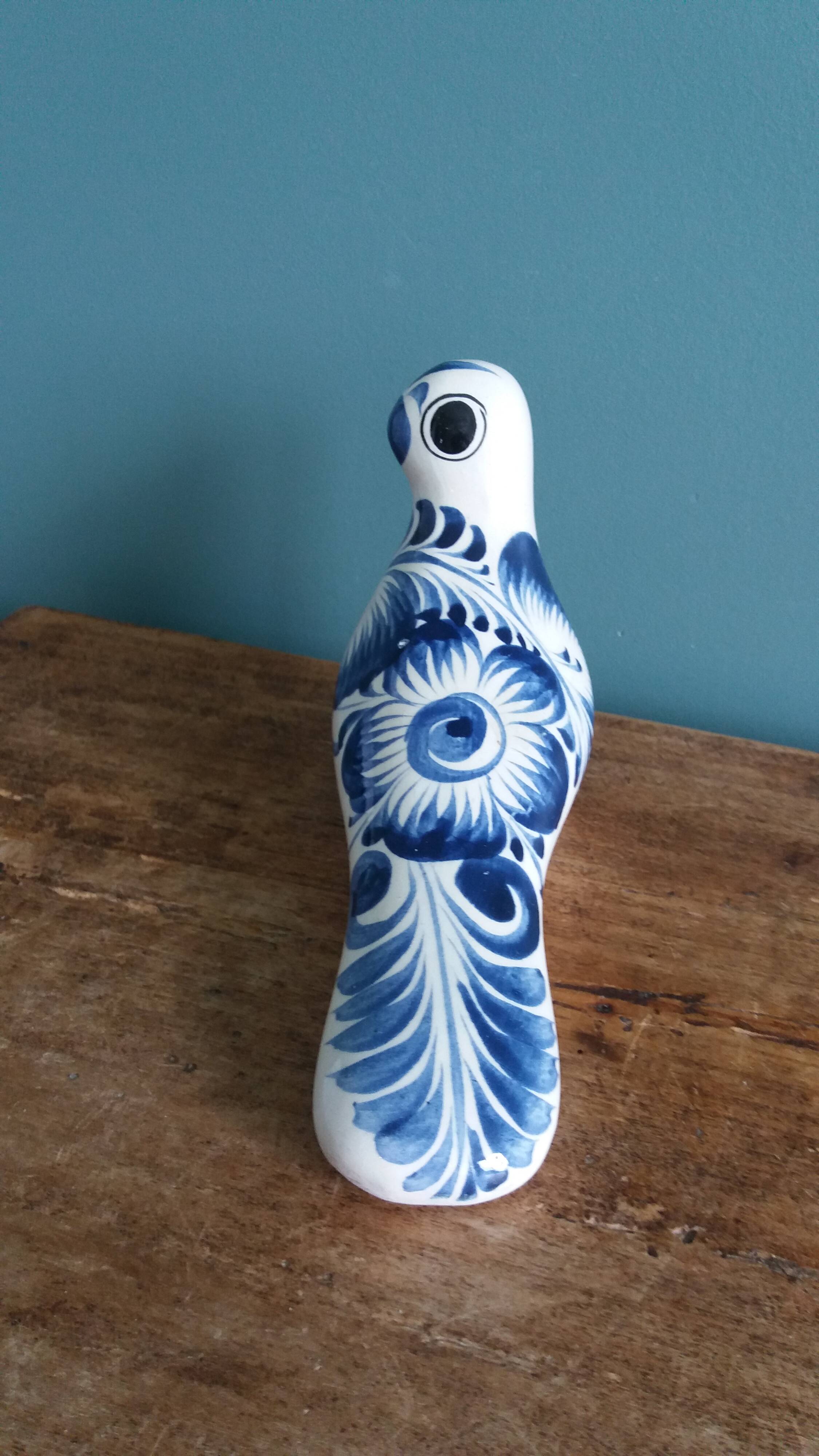 Ceramic bird, hand-painted, Mexico