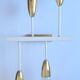 Pair of Midcentury Wall or Ceiling Lamps, Flush Mounts, Stilnovo Style, 1960s