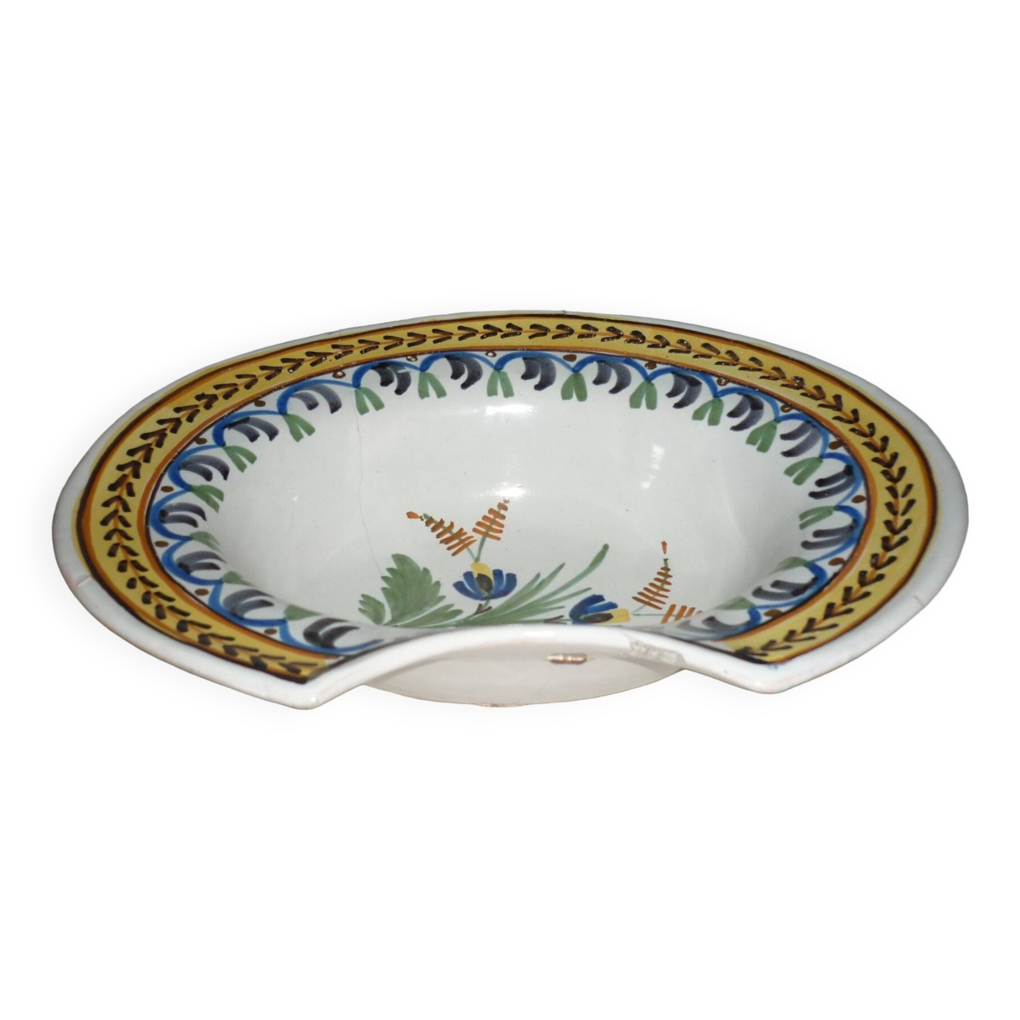 Old beard dish repair with staples