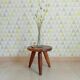 Tabouret ancien de traite en noyer massif