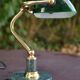 Lampe de banquier socle en marbre vert