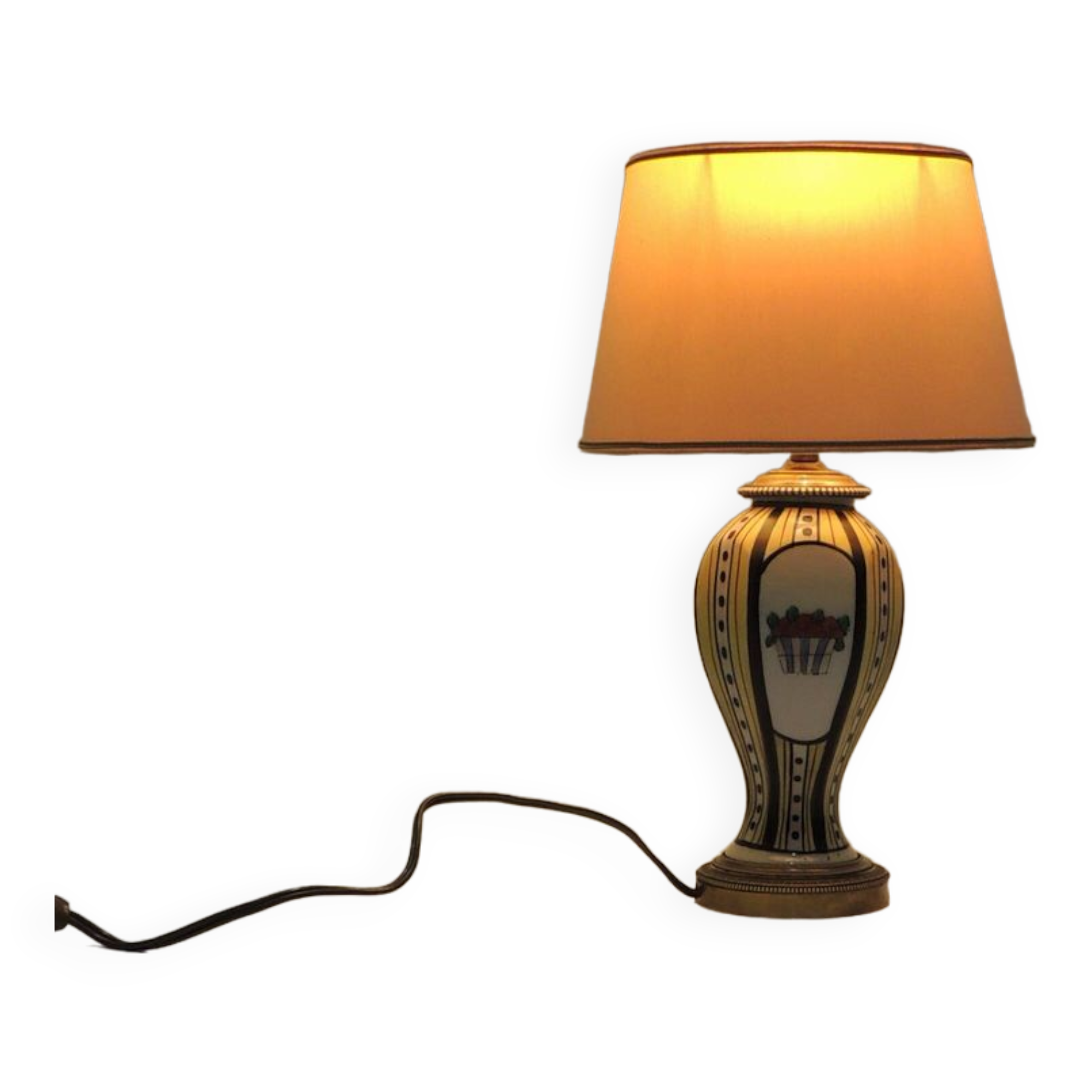 1930s ceramic lamp and bronze/vintage frame