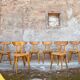 Série de 9 chaises bistrot lutherma banane boomerang