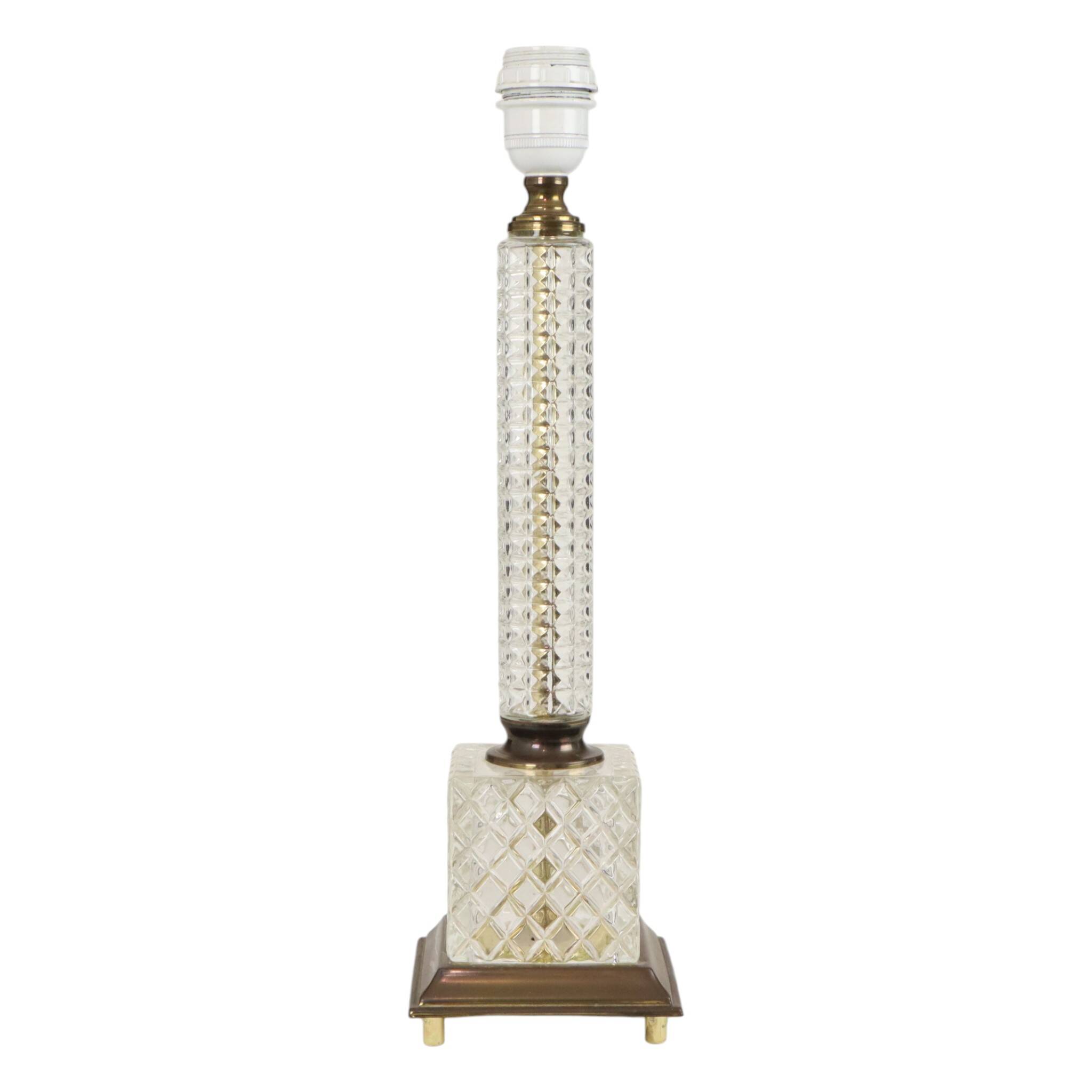 Vintage Classic Glass Table Lamp – Massive – 1980s