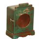 Old art deco wall display case in original green teak