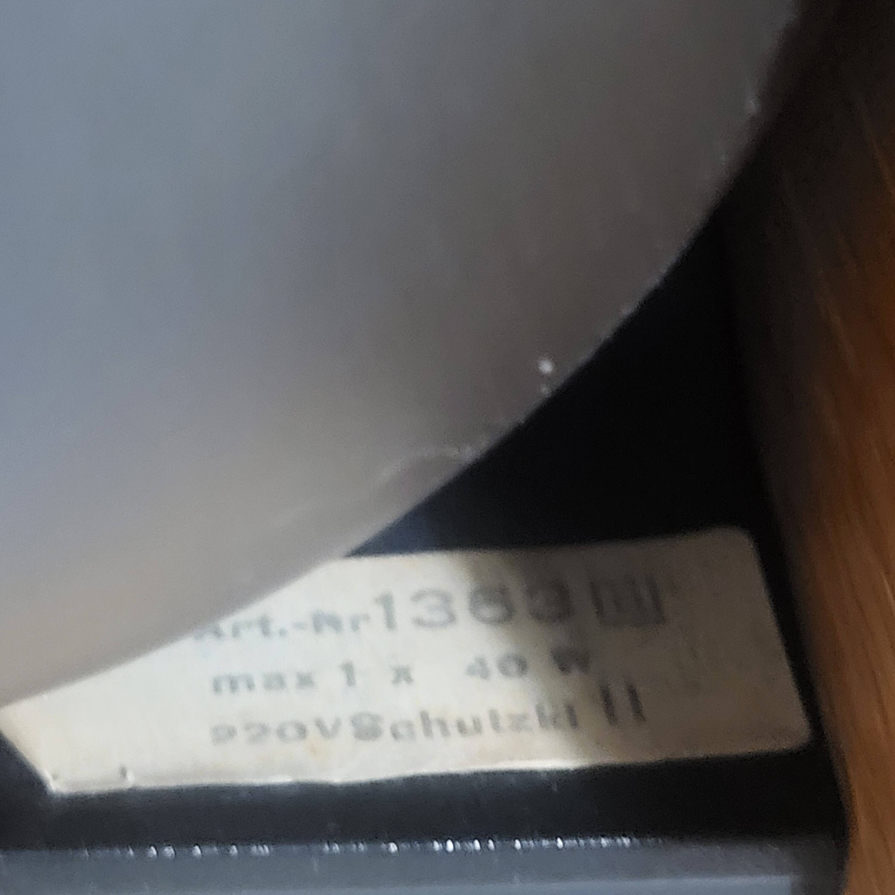 2 white eye lamps, wood, metal, vintage, Germany