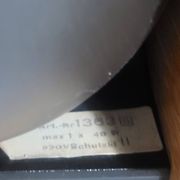 2 white eye lamps, wood, metal, vintage, Germany