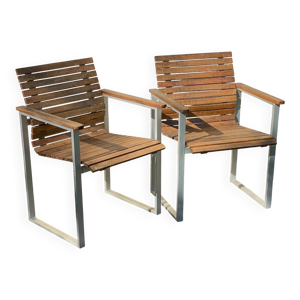 Paire de fauteuils esprit