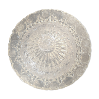 Plat à fromage et sa cloche verre moulé