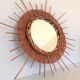 Wicker sun mirror 36 cm/ vintage 60s-70s