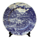 Old blue country scene plate