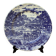 Old blue country scene plate