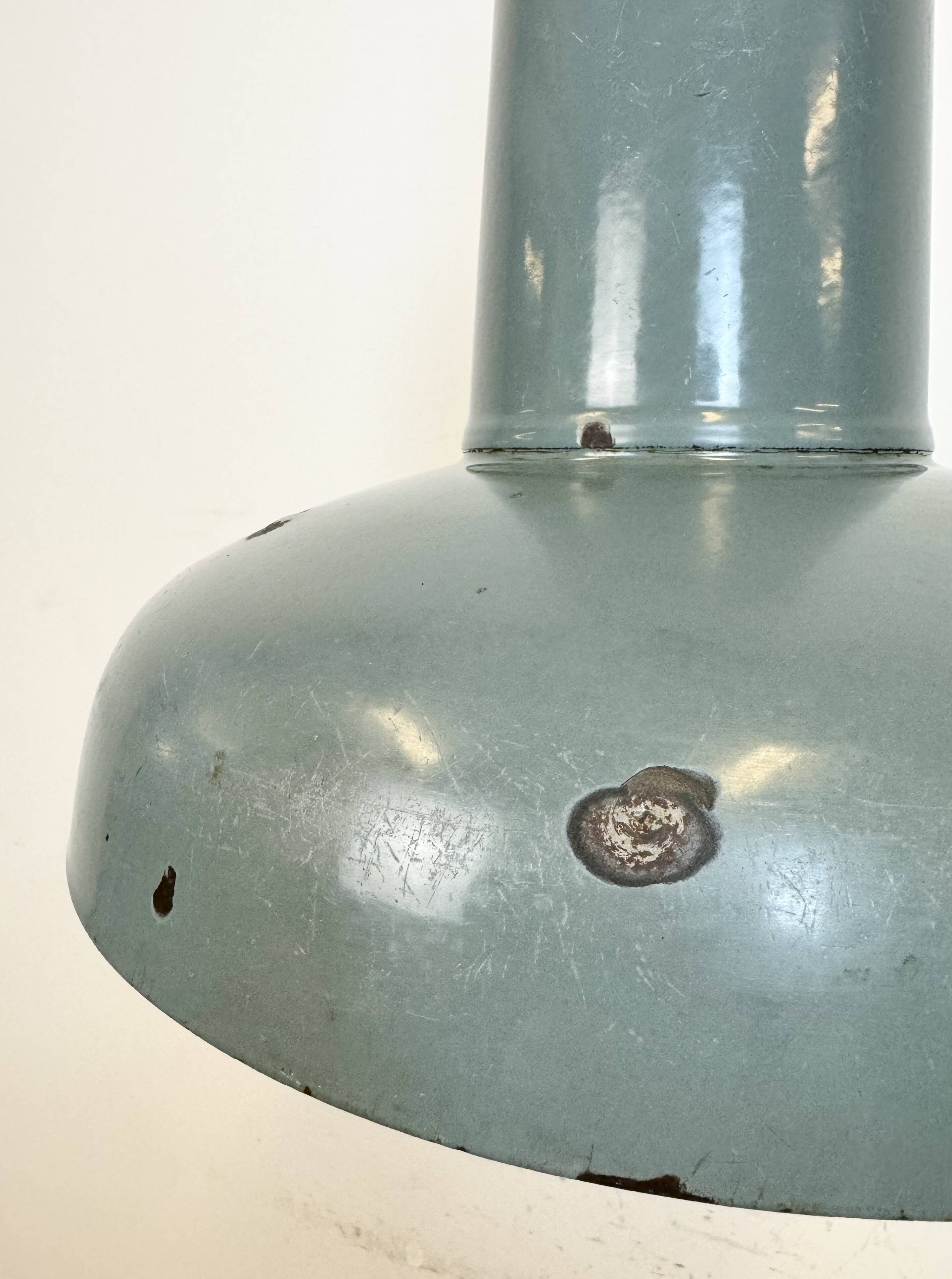 Industrial Grey Enamel Pendant Lamp from Siemens, 1930s
