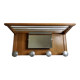 Portemanteau mural en aluminium et bois, 4 patères, de style art déco, 71 cm