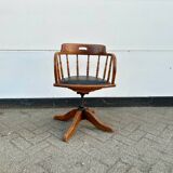 Antieke Eikenhouten Bureaustoel