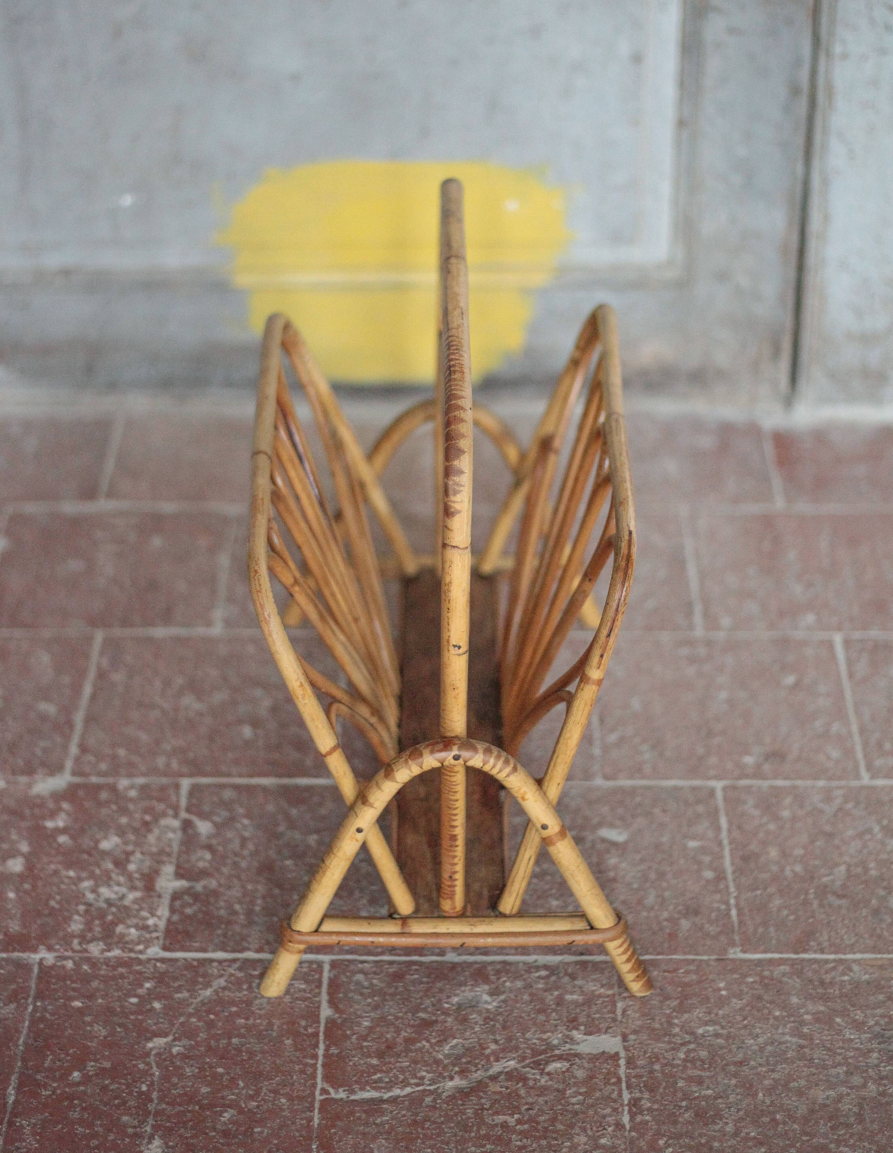 Porte-revue rotin, porte-revue osier, rangement magazines