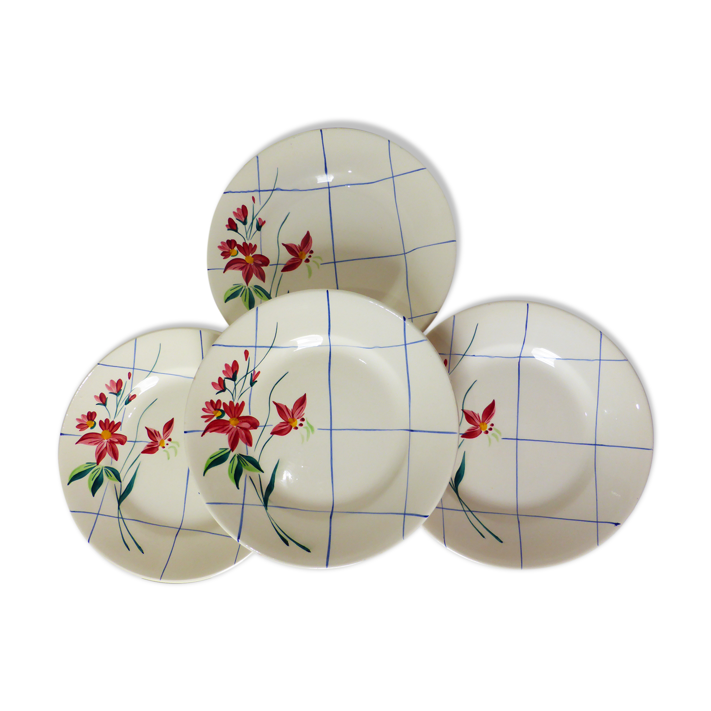 4 vintage flat plates of Niderviller model Saumur 220542