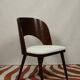 Dining chairs set of 4 oak wood white pearl buckle