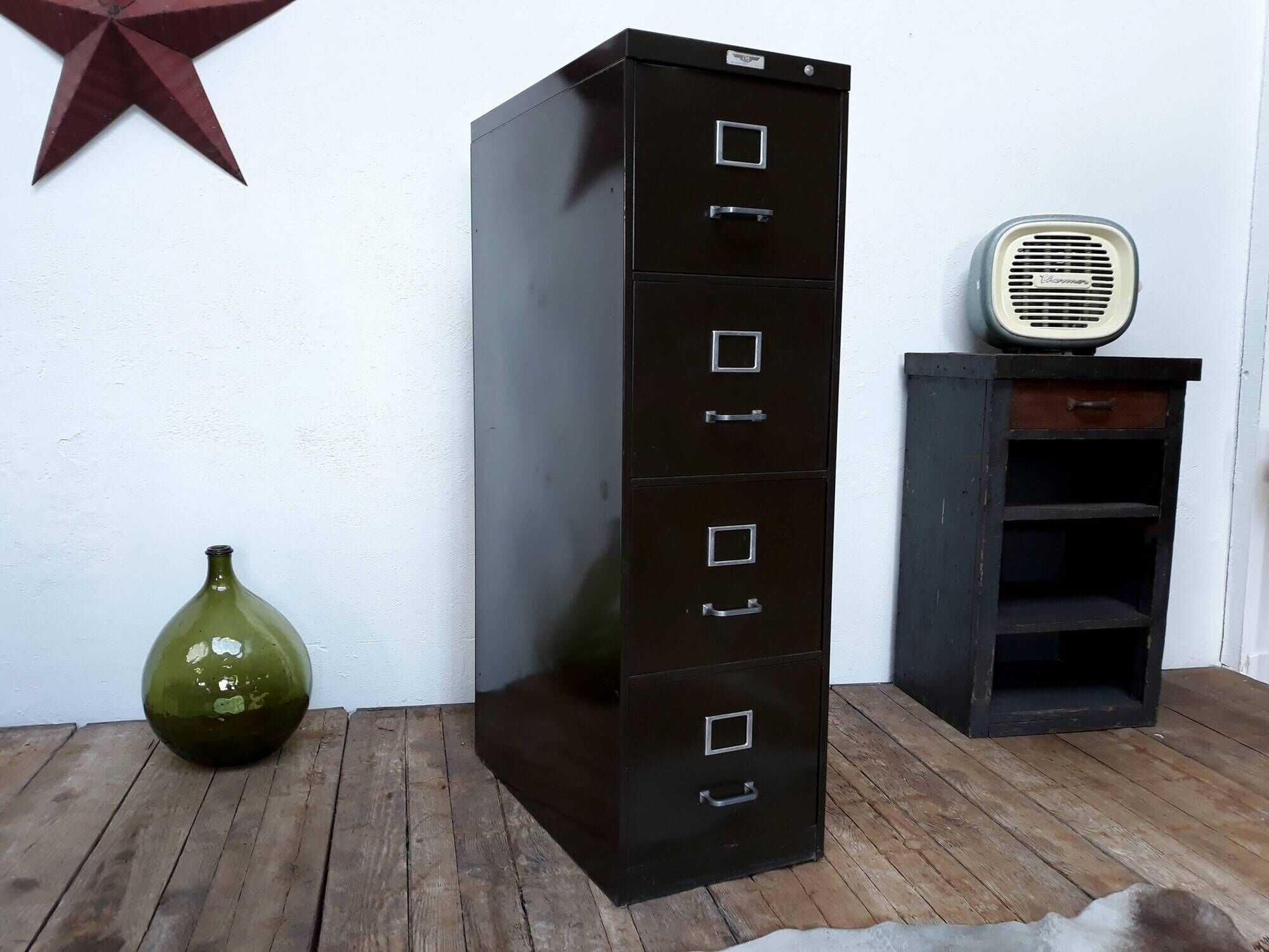 Industrial furniture metal drawers YAC 1950 vintage