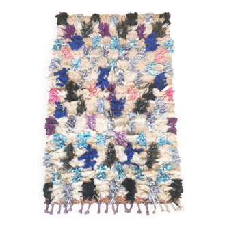 Small reversible colorful Boucharouite rug