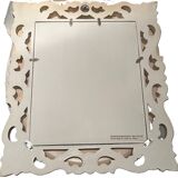 20th century wall mirror with beveled edges and wooden frame
