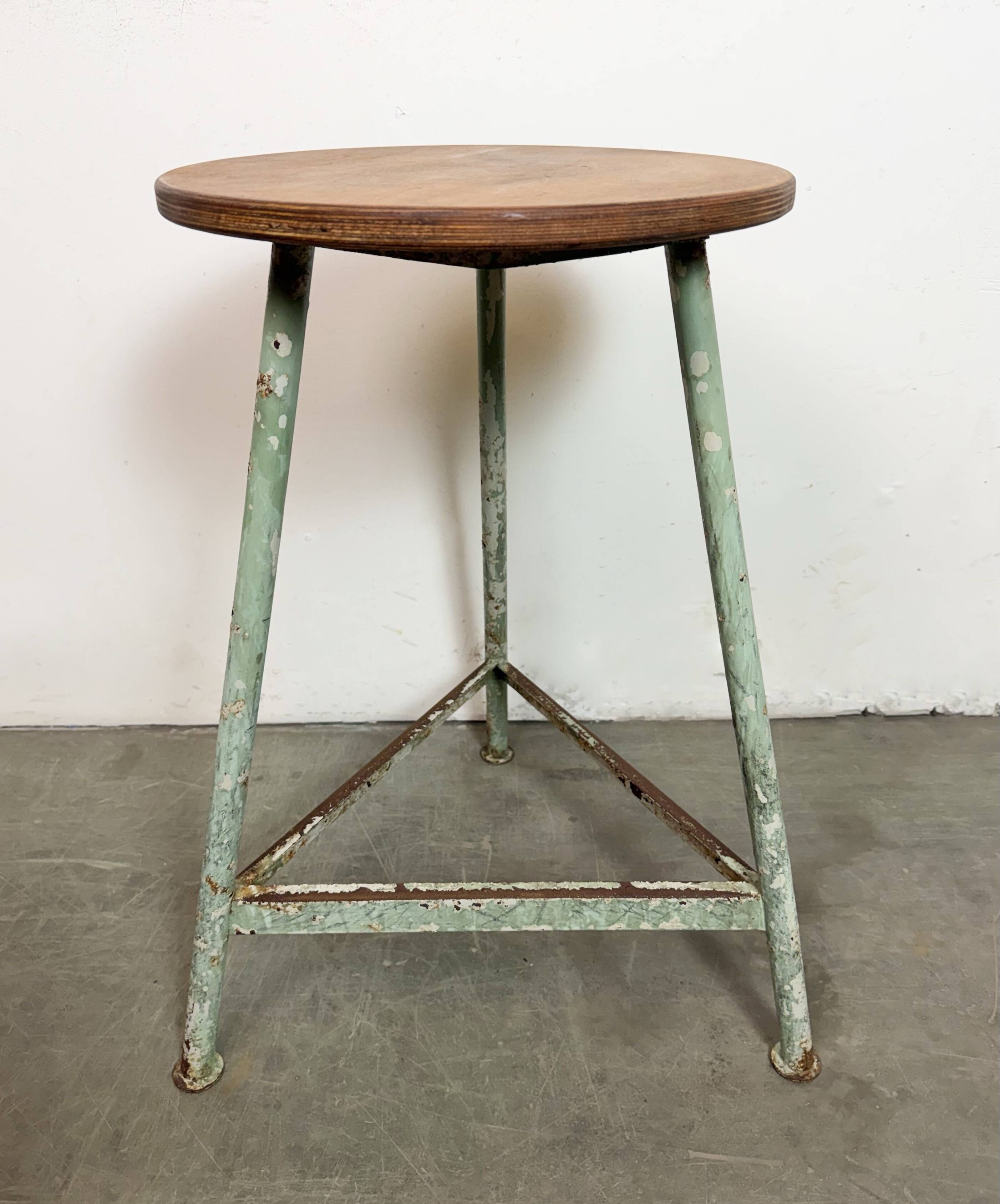 Green Industrial Workshop Stool, 1960s