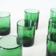 Lot de 9 verres à eau en verre soufflé vert