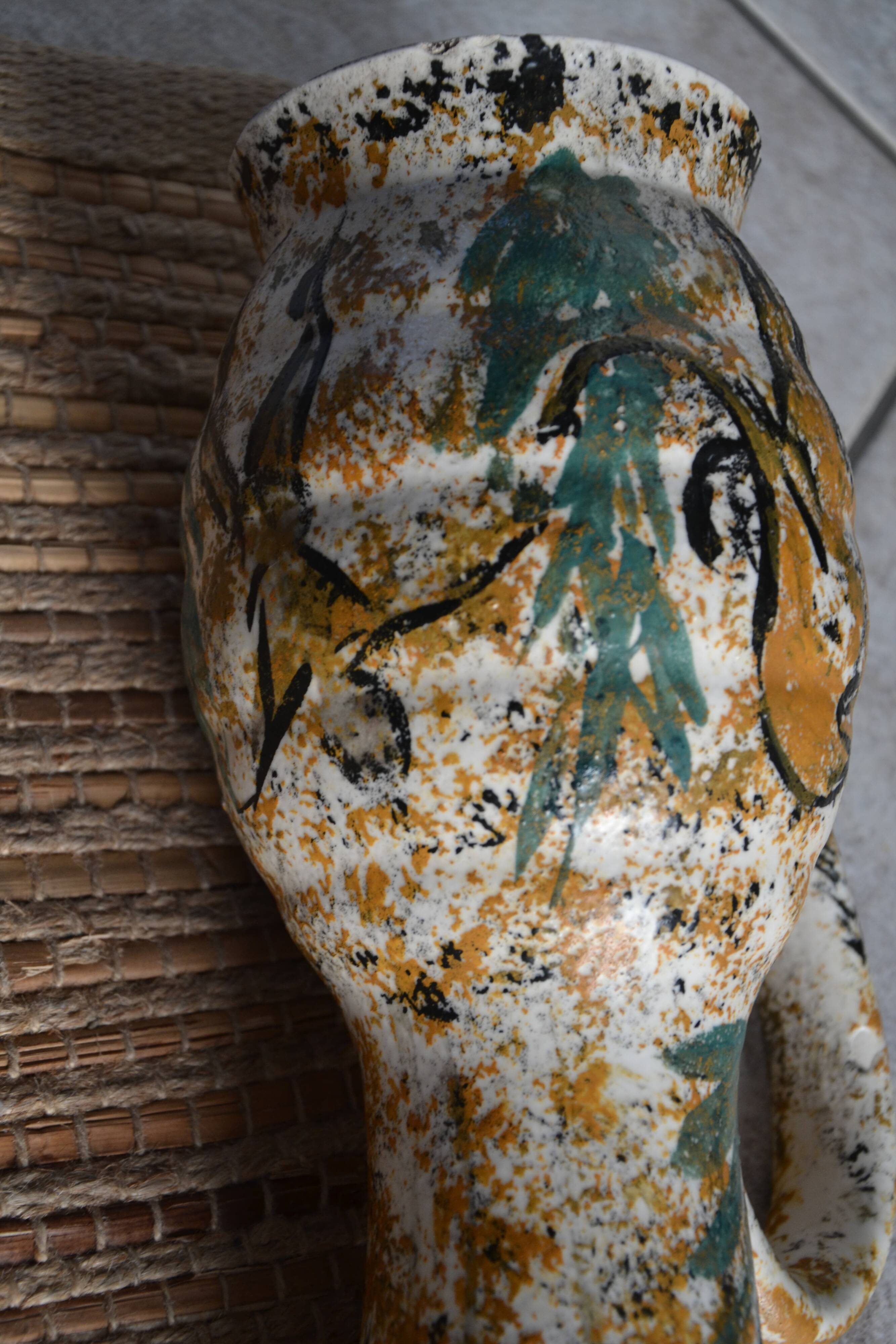 Large antique hand-turned antelope vase