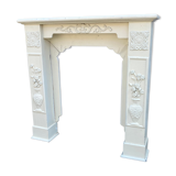 Old carved wooden fireplace