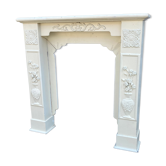 Old carved wooden fireplace