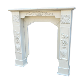 Old carved wooden fireplace