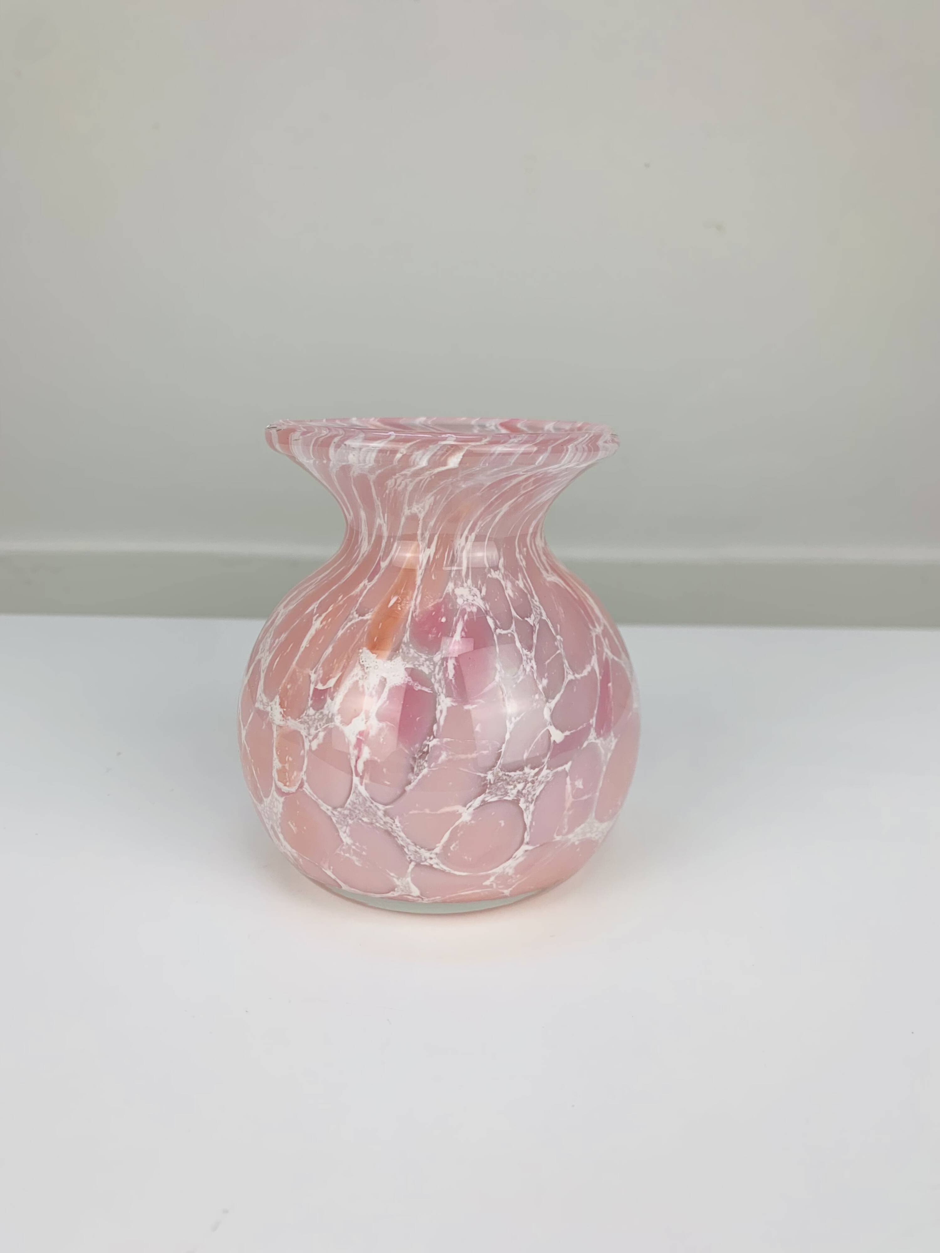 La Rochère pink blown glass vase, vintage