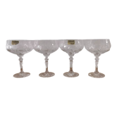 4 Champagne glasses in cut bohemian crystal Claudia