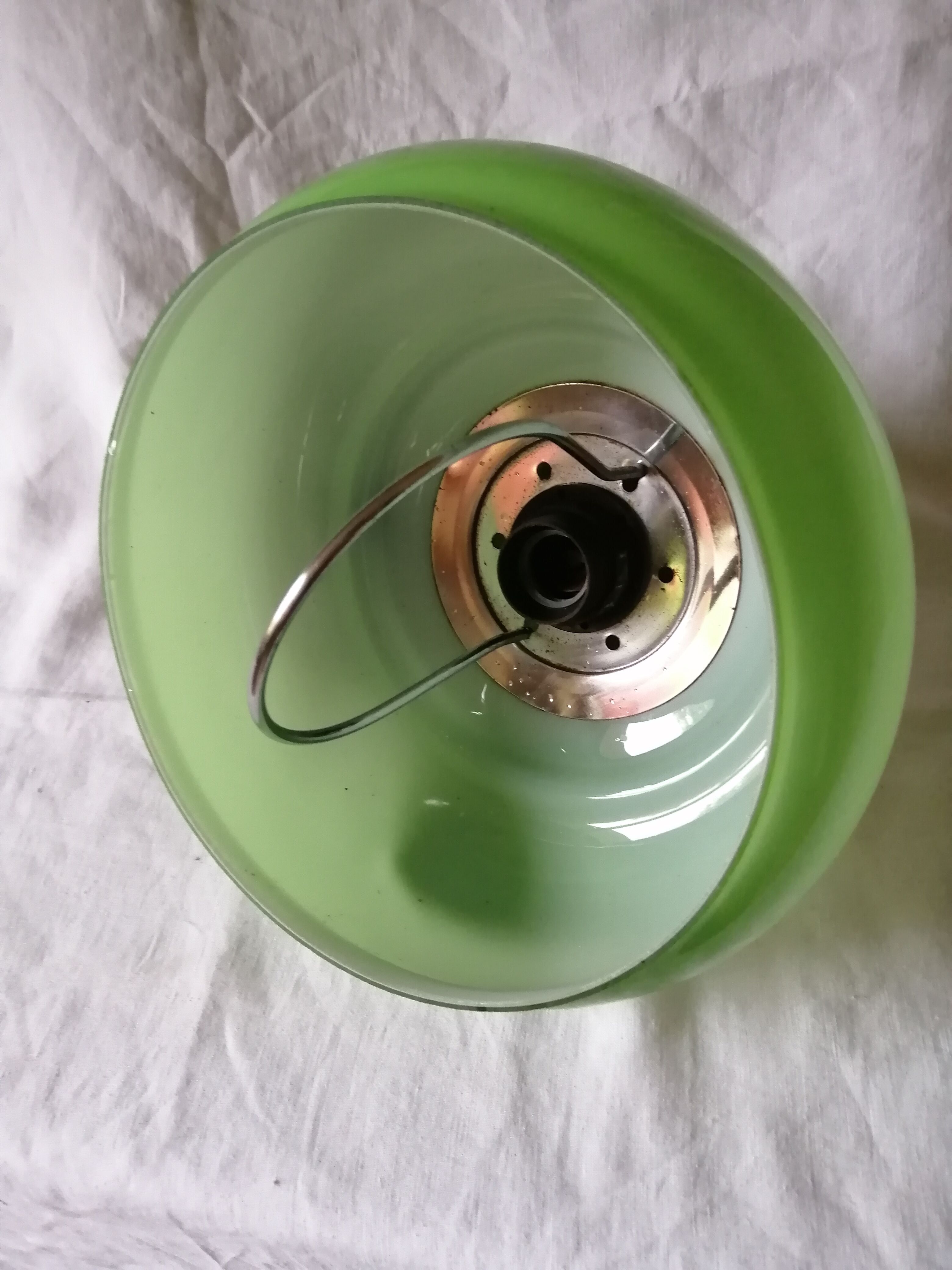 Green opaline hanging lamp