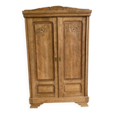 Armoire art déco en chêne bois brut