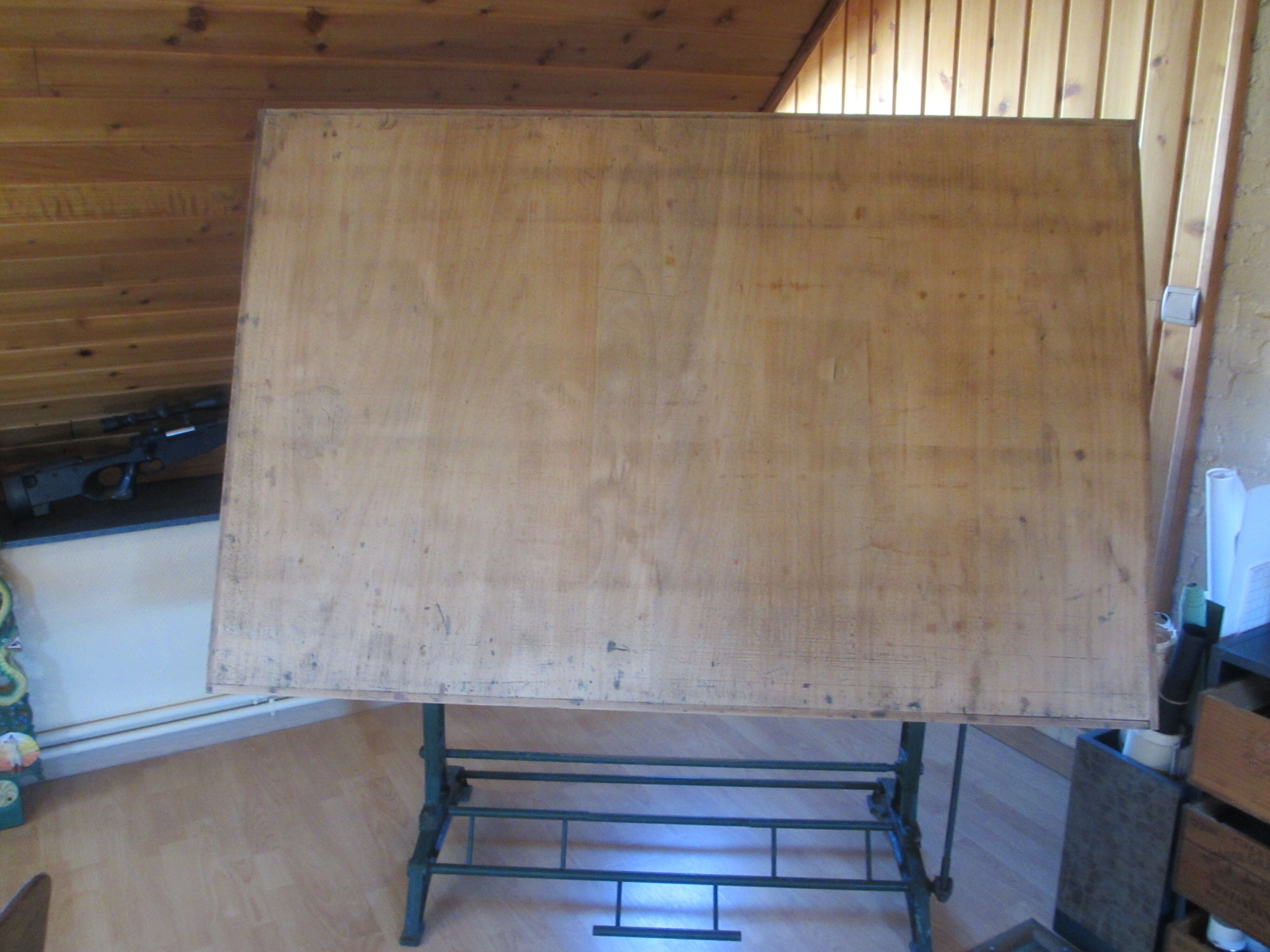 Drawing table 1950 UNIC cast iron base