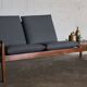 Hans Olsen 2-seater bench Juul Kristensen edition in teak and rattan