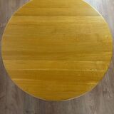Scandinavian round coffee table in elm – Dyrlund, Denmark